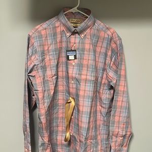 NWT Gold Label Roundtree & Yorke Perfect Performance Long-Sleeve Medium Plaid